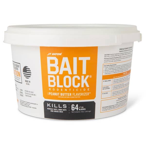 Bait Block Peanut Butter Flavor Anticoagulant Rodenticide for Mice and Rats (Pail of 64)