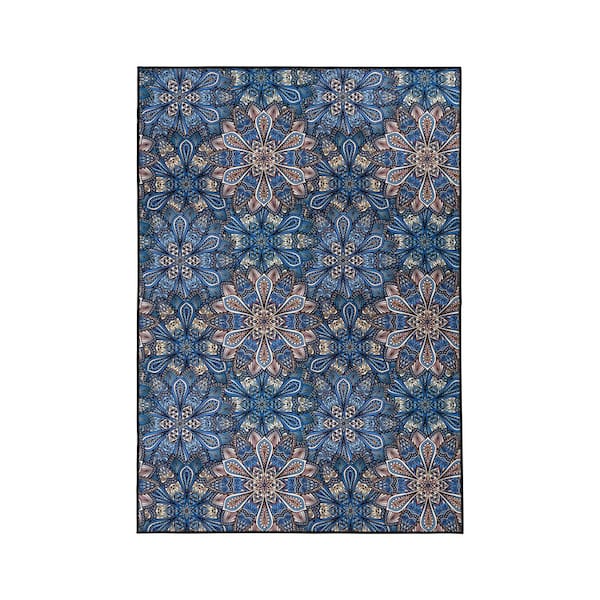 Cassidy Blue 2 ft. x 3 ft. Floral Non-Slip Outdoor Area Rug