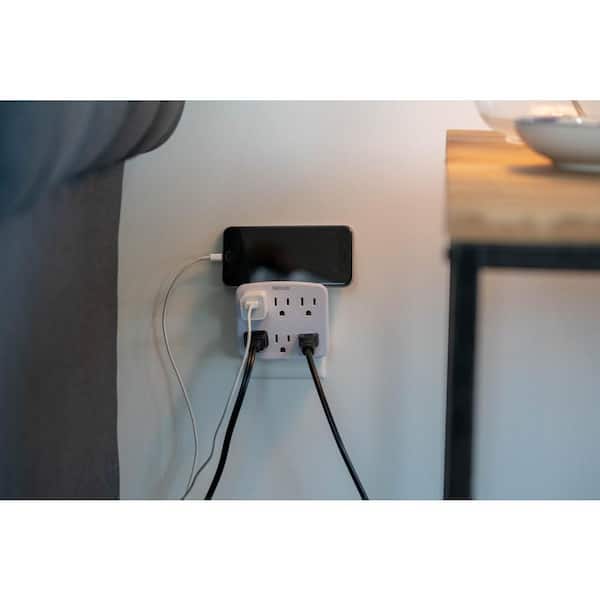 Woods - 6-Outlet Wall Tap with Phone Cradle