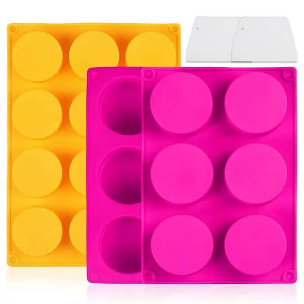 5-Piece Silicone Cake Puck Mold Set Round Chocolate Covered Mold Non-Stick Baking Tool for DIY Cake Cores