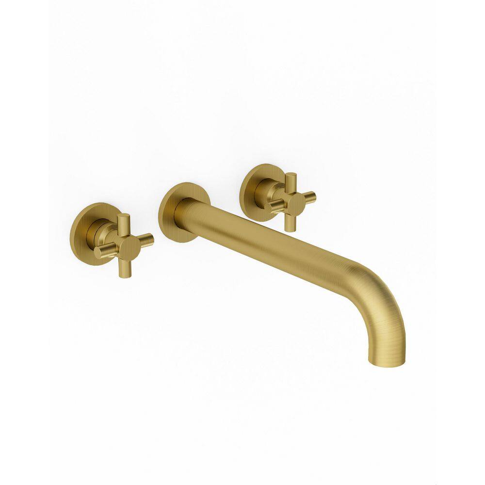 11.5 in. Double-Handle Wall Mount Roman Tub Faucet 6.7 GPM in Brushed Gold (Valve Included) price history on PriceWatchPro