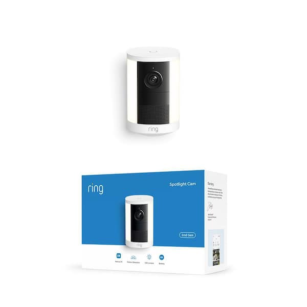 Spotlight Cam 2K, Battery - Security Camera, Retinal 2K Video, 6x Enhanced Zoom, Motion-Activated Spotlights, White