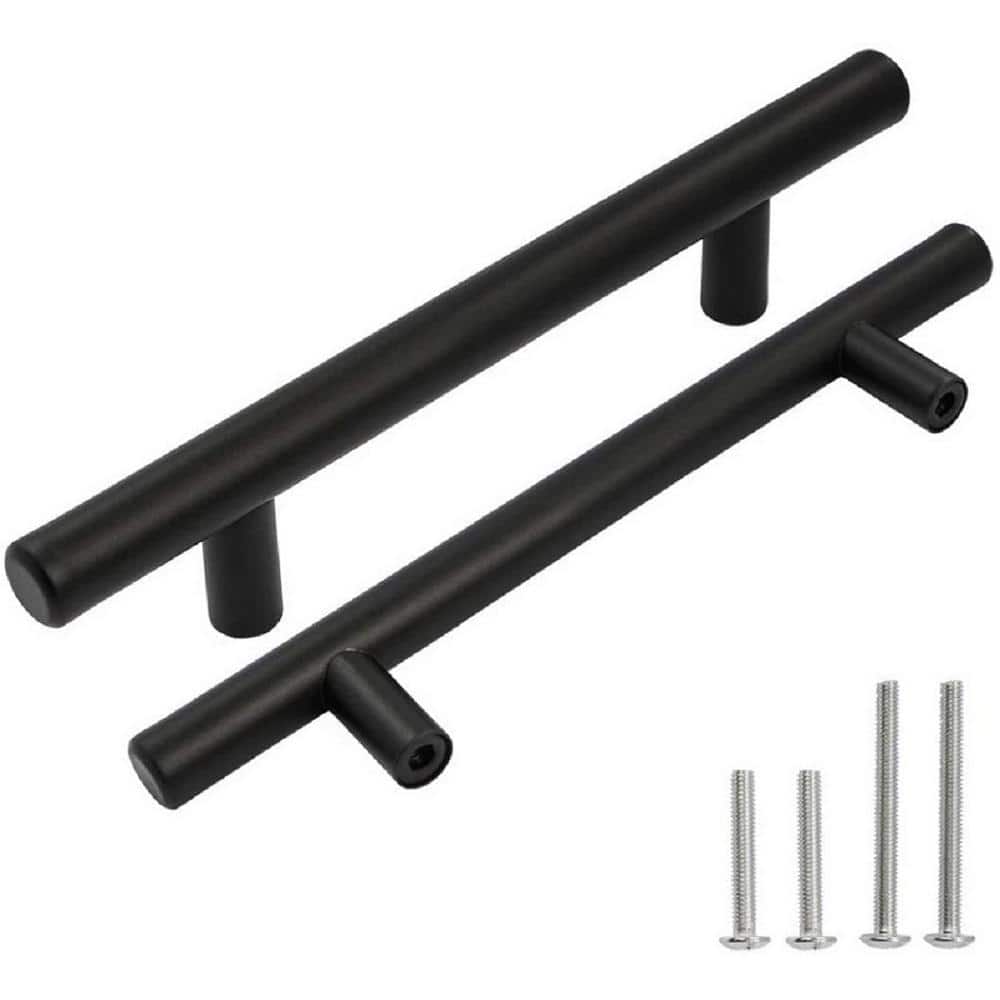 Brizza Series 6-5/16 in. (160 mm.) Center-To-Center Matte Black Solid Brass Cabinet Handle Drawer Pull (5-Pack) price history on PriceWatchPro