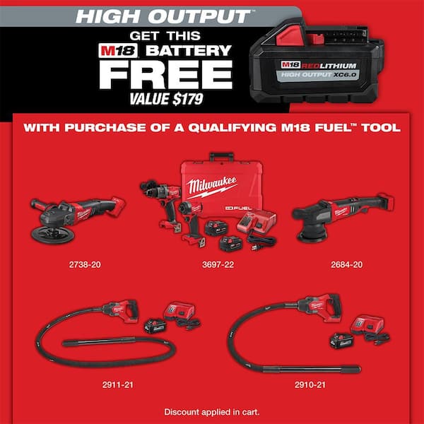M18 FUEL 18V Lithium-Ion Brushless Cordless 8 ft. Concrete Pencil Vibrator Kit with 6.0 Ah Battery