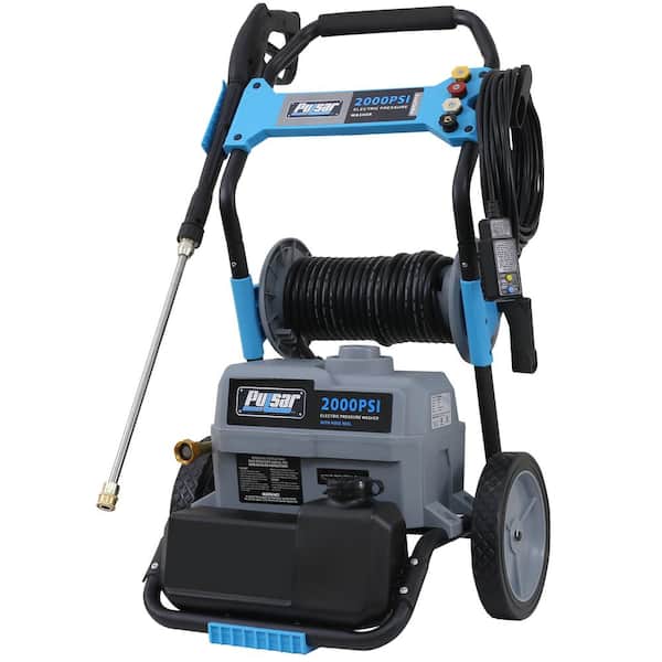 Pulsar 2 000 Psi 1 6 Gpm Electric Pressure Washer With Hose Reel And Built In Soap Tank Pwe2019 The Home Depot