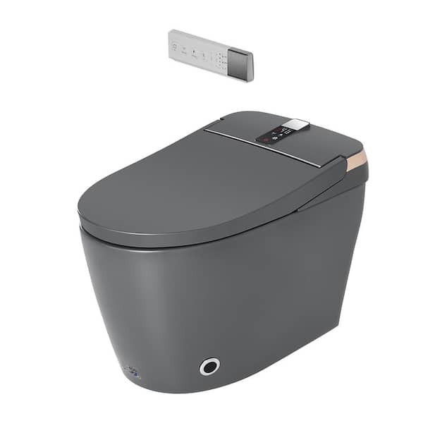 Smart Bidet Toilets in Matte Black with Auto Open/Close Cover,Heated Seat,Front/Rear Wash,Warm Air Dryer,Remote Control