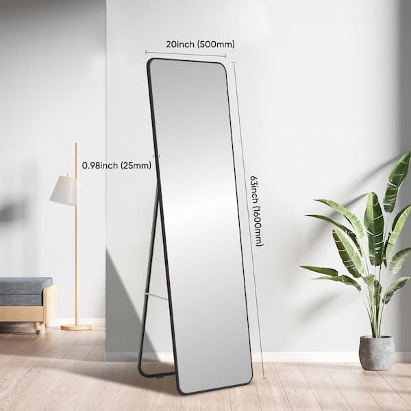 ELLO&ALLO 20 in. W x 63 in. H Rectangular Classic Black Framed