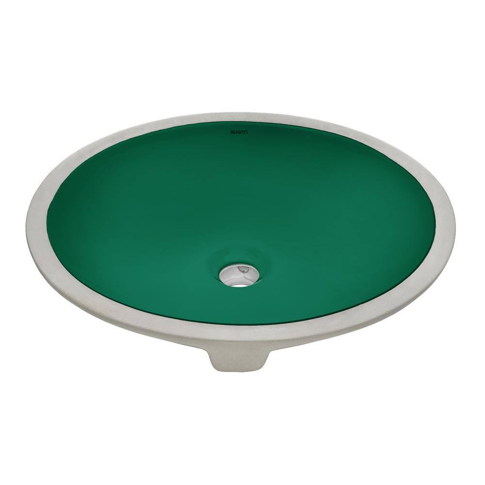 Ruvati Krona 16 in. x 13 in . Undermount Bathroom Sink in Emerald Green ...