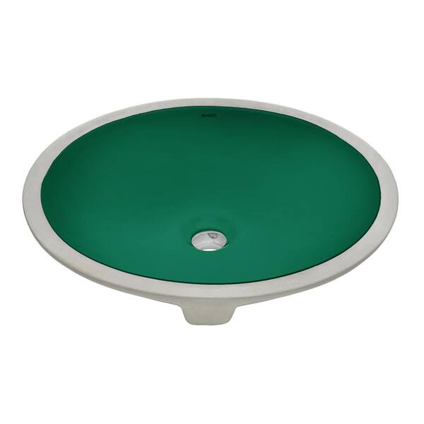 Ruvati Krona 16 in. x 13 in . Undermount Bathroom Sink in Emerald Green ...