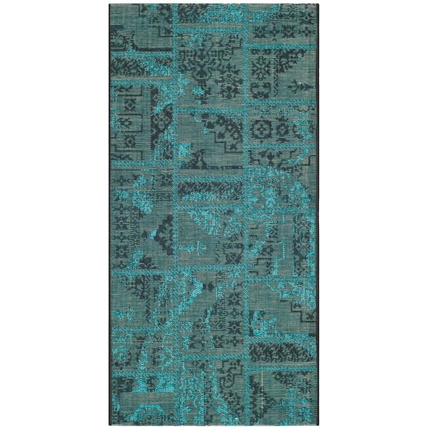 SAFAVIEH Palazzo Black/Turquoise 3 ft. x 5 ft. Area Rug