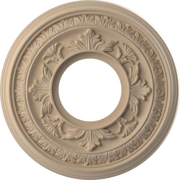 Ekena Millwork 10 in. O.D. x 3-1/2 in. I.D. x 3/4 in. P Baltimore Thermoformed PVC Ceiling Medallion in UltraCover Satin Smokey Beige