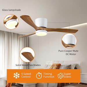 42 in. Integrated LED Indoor White Ceiling Fan With Light Kit and App/Remote Control