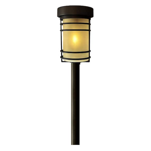 Monteaux Lighting Black Integrated LED Outdoor Solar Pathway Light with Frosted Glass