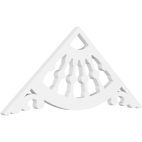 Ekena Millwork 1 in. x 36 in. x 15 in. (10/12) Pitch Wagon Wheel Gable Pediment Architectural Grade PVC Moulding