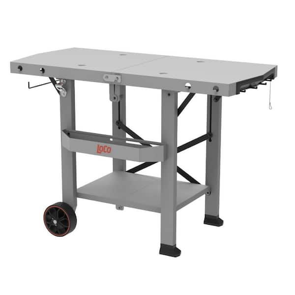 LOCO Prep Table Gray Foldable Grill Cart