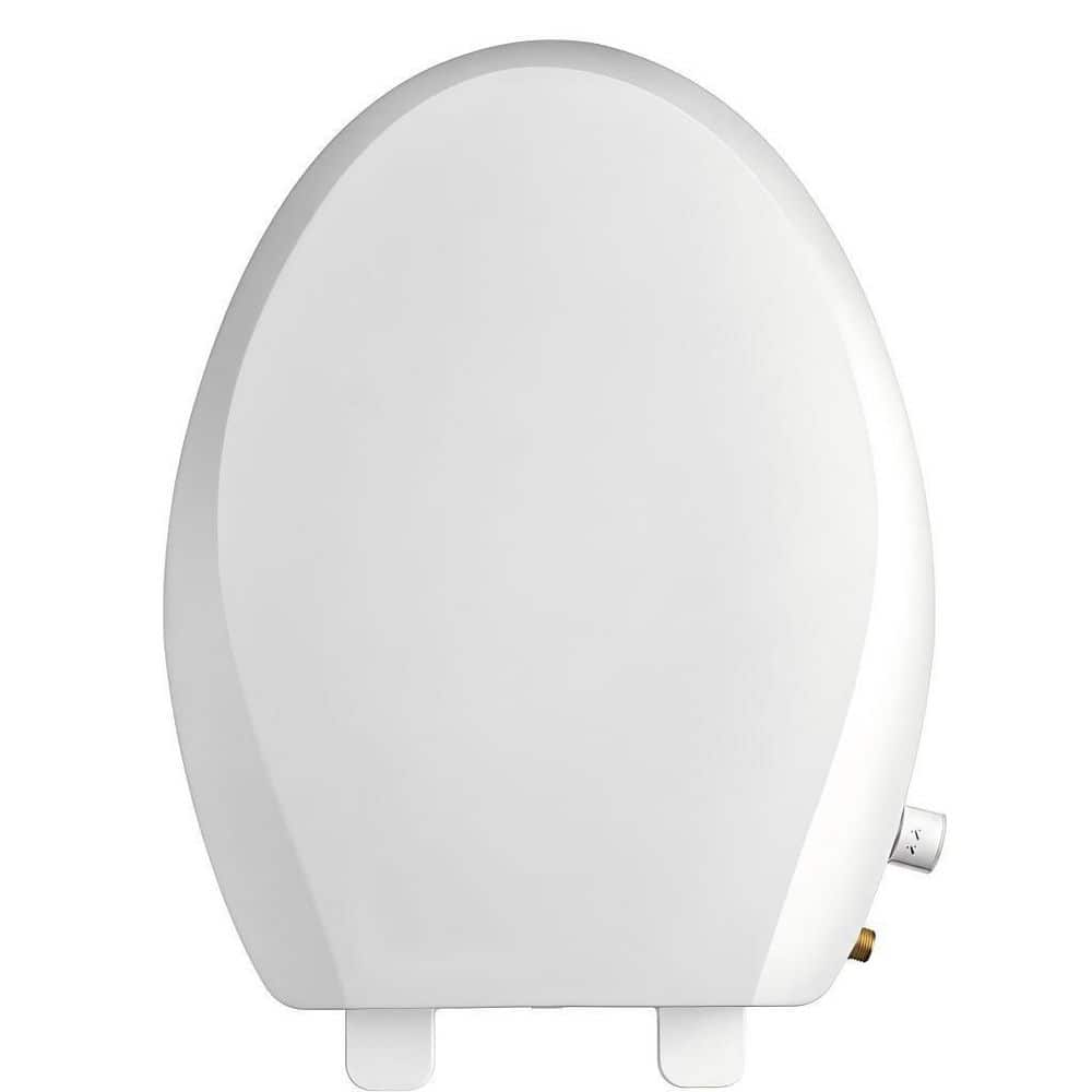 Numhew Elongated Bidet Toilet Seat with Quiet-Close, Non-Electric Bidet Mode with Dual Nozzles, White