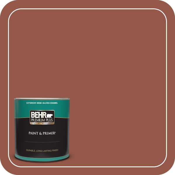 BEHR PREMIUM PLUS 1 qt. #BIC-47 Caliente Semi-Gloss Enamel Exterior Paint & Primer