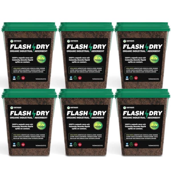 5-Liter Organic Coconut Coir Industrial Spill Absorber-Case of 6-Buckets with Superior Spill Absorption