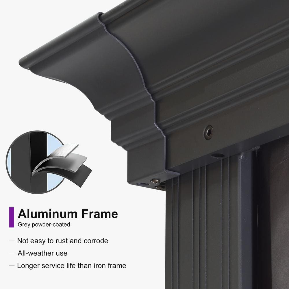 Purple 11' x 14' Hardtop Patio Gazebo with Grey Steel Frame