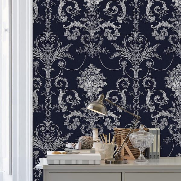Laura Ashley Josette Midnight Wallpaper
