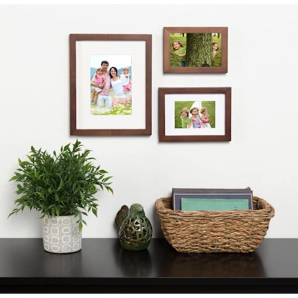 Clive Transitional Wall Frame Set, 11x14 matted to 8x10, Set of 2, Walnut  Brown, Chic Picture Frames For Any Room Home Office St - AliExpress