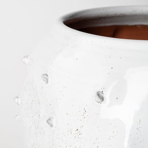 Julian Large Glossy White Ceramic Spoked Vase