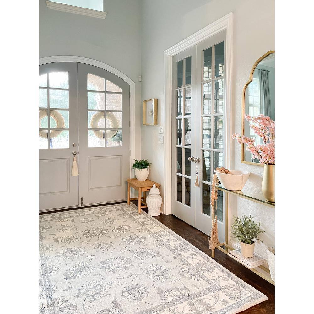 Handmade Light Blue Wool Medallion 8' x 10' Tufted Rug