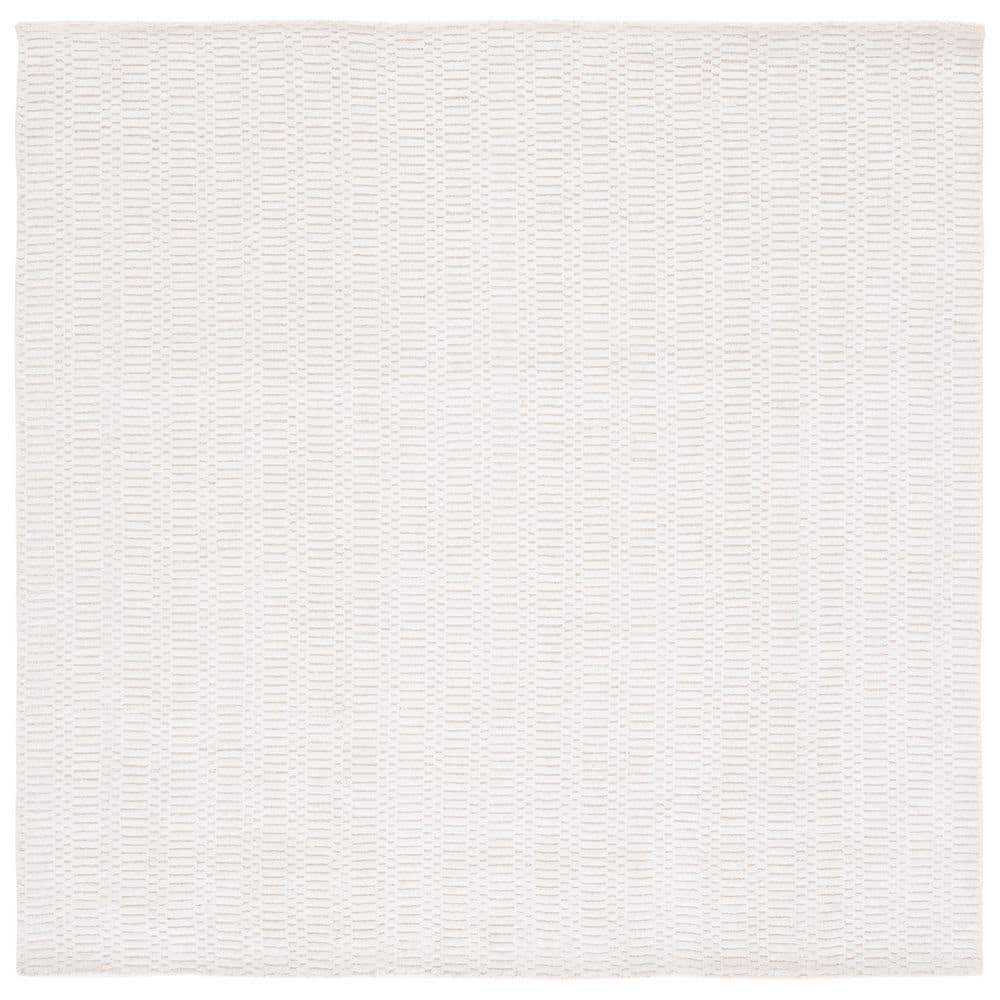 Heathered Solids Hand-Knotted Pure Wool 6' Square Area Rug