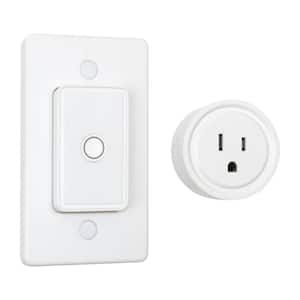 Push Button Wireless Remote Control Light Switch, White