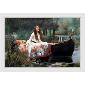 The Lady of Shalott by John William Waterhouse Galerie White Framed People Oil Painting Art Print 28 in. x 40 in.