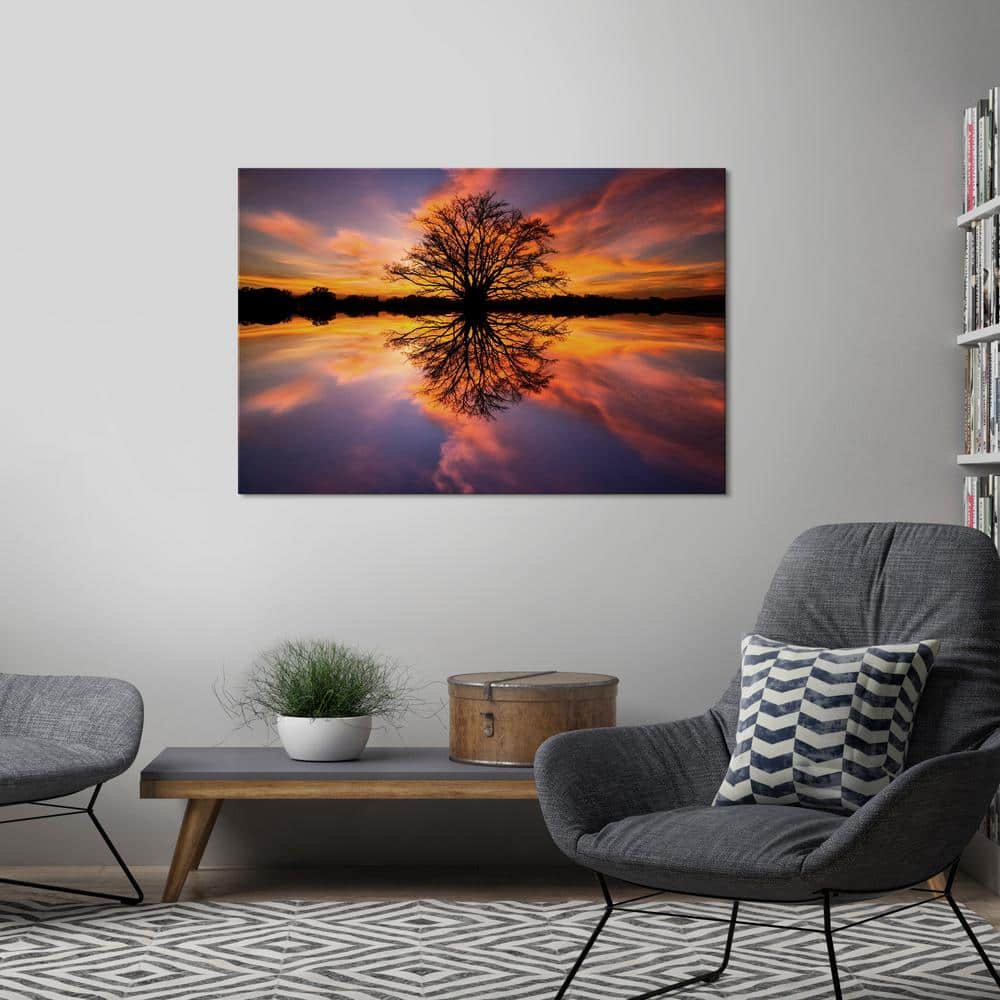 Large Multicolor Tempered Glass Landscape Wall Art