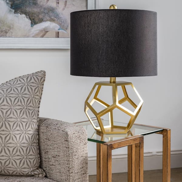 CRESTVIEW COLLECTION Cassandra Gold Metal Geo Lamp