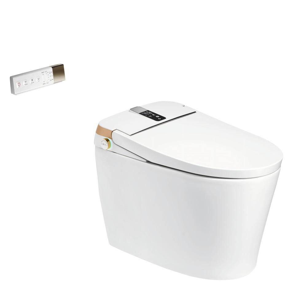 12 in. 1-piece Elongated Bidet Toilet 1.28 GPF Single Flushin White Heated Seat with Auto Flaush, Auto Open/Close price history on PriceWatchPro