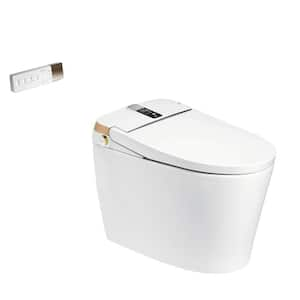 12 in. 1-piece Elongated Bidet Toilet 1.28 GPF Single Flushin White Heated Seat with Auto Flaush, Auto Open/Close