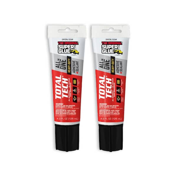 Super Glue Total Tech 4.2 fl. oz. Tube Clear All-In-One Adhesive and Sealant (2-Pack)