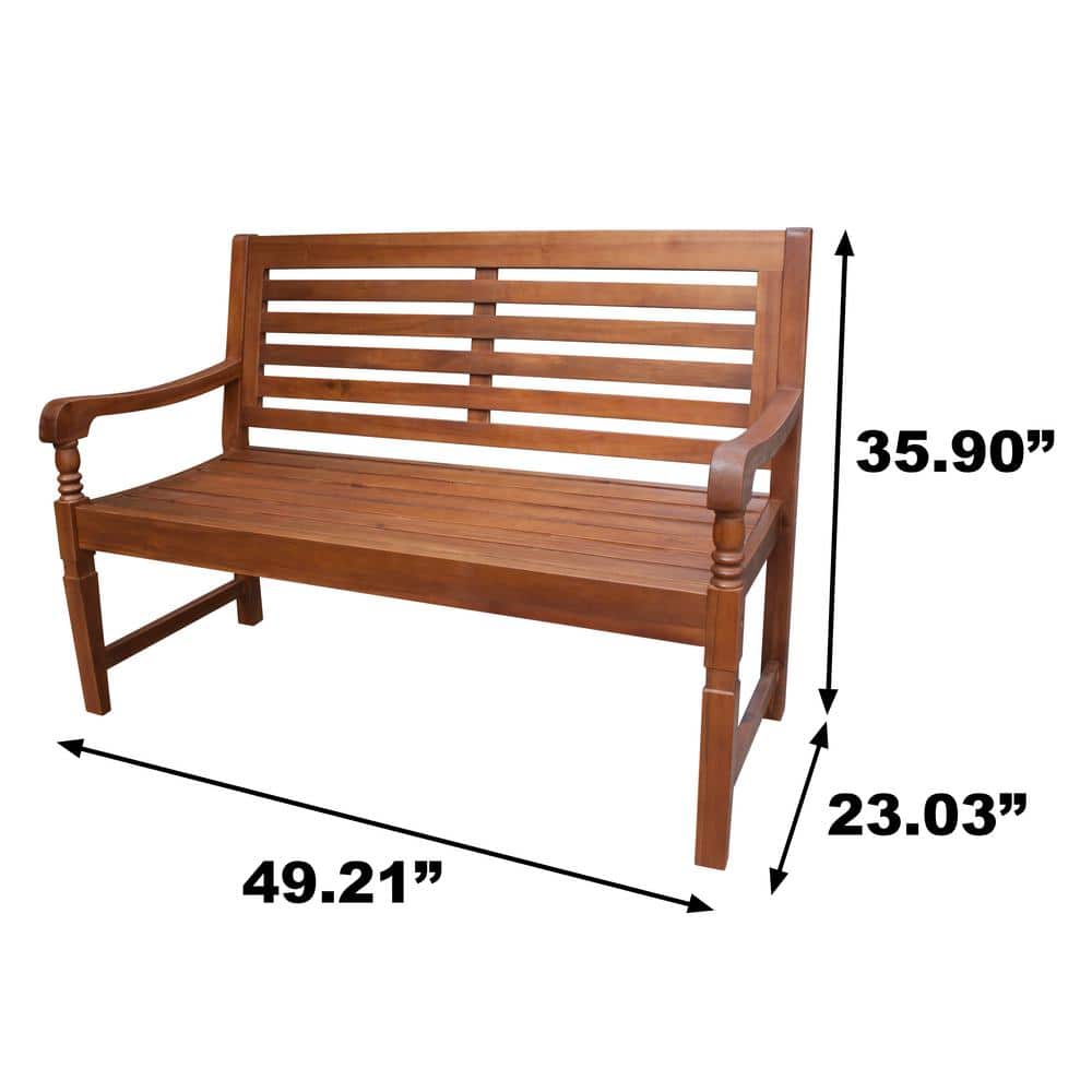 Nantucket Natural Acacia Wood Garden Bench