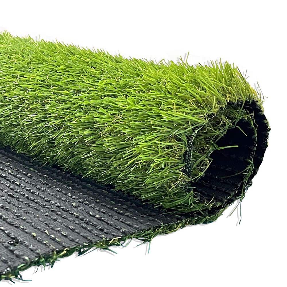 Agfabric 12 ft. x 6 ft. Green Artificial Grass Carpet 1.26 in. Mat