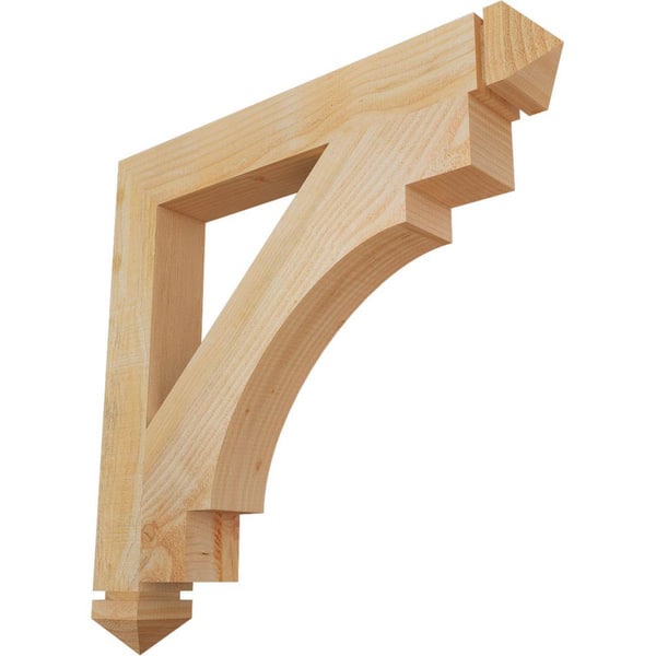 Ekena Millwork 4 in. x 30 in. x 30 in. Douglas Fir Merced Arts and Crafts Rough Sawn Bracket