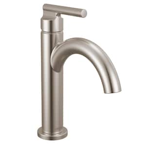 Nicoli Single Handle Single Hole Bathroom Faucet with Slim-Handle in Brushed Nickel