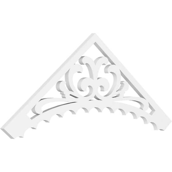 Ekena Millwork 1 in. x 48 in. x 18 in. (9/12) Pitch Genova Gable Pediment Architectural Grade PVC Moulding