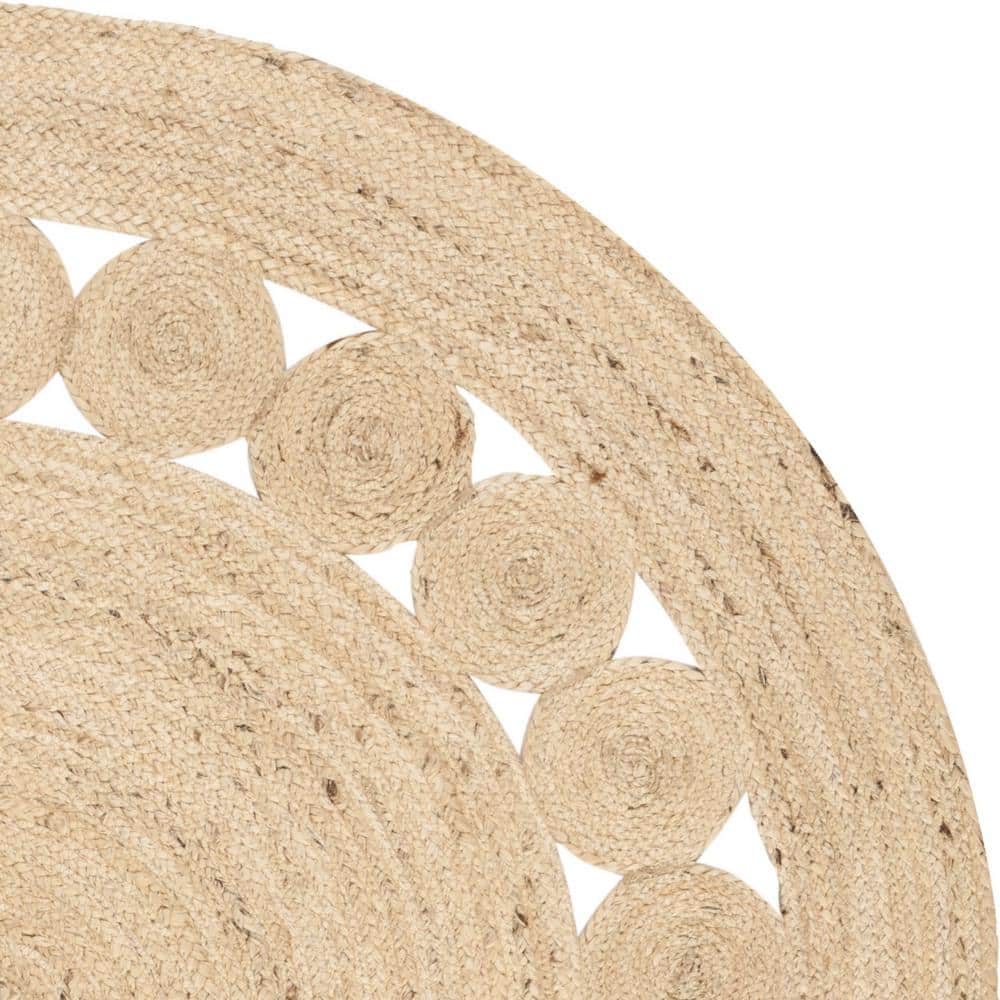 Soft Sisal & Jute Hand-Woven Ivory Round Rug, 3' Diameter