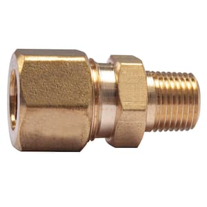 3/8 in. O.D. Comp x 1/8 in. MIP Brass Compression Adapter Fitting (5-Pack)
