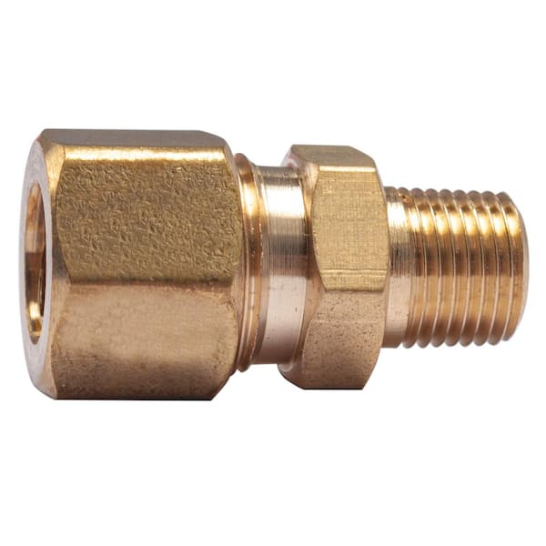 LTWFITTING 3/8 in. O.D. Comp x 1/8 in. MIP Brass Compression Adapter Fitting (25-Pack)