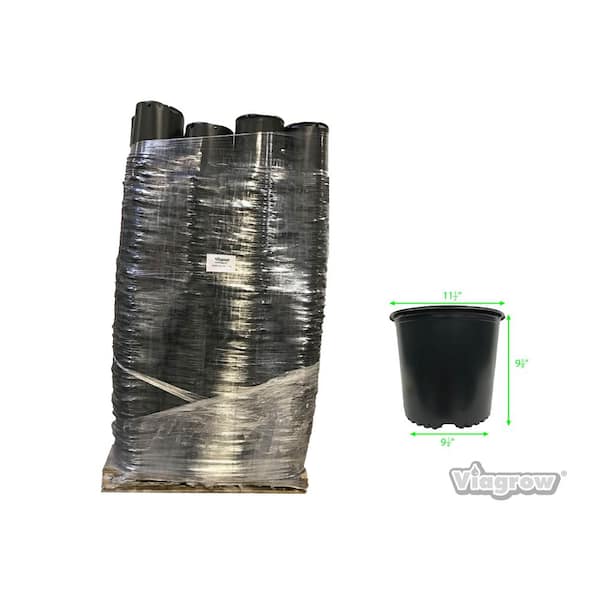 Viagrow 3 Gal. Plastic Round Nursery Pots - 693 cu. in., 11.3 Liters, 11.5 in. W x 9.63 in. H (2,352 per Pallet)