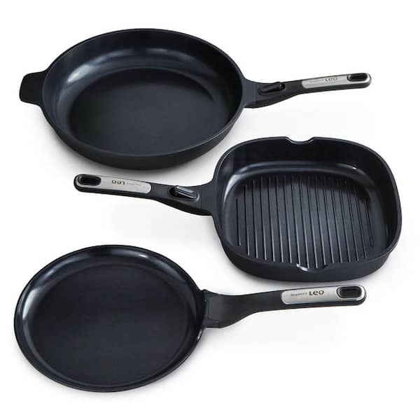 BergHOFF Leo Phantom 3-Piece Nonstick Ceramic Cookware Set, Recycled