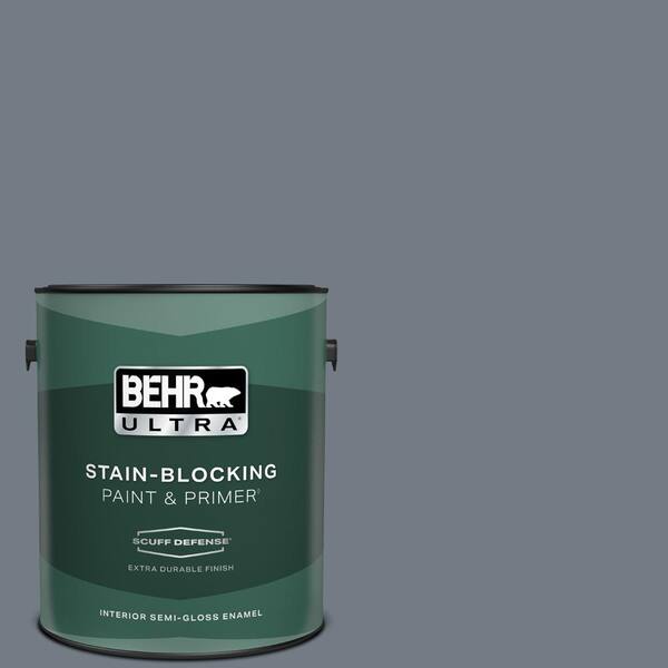 BEHR ULTRA 1 gal. #PPF-38 Deep Shale Extra Durable Semi-Gloss Enamel Interior Paint & Primer