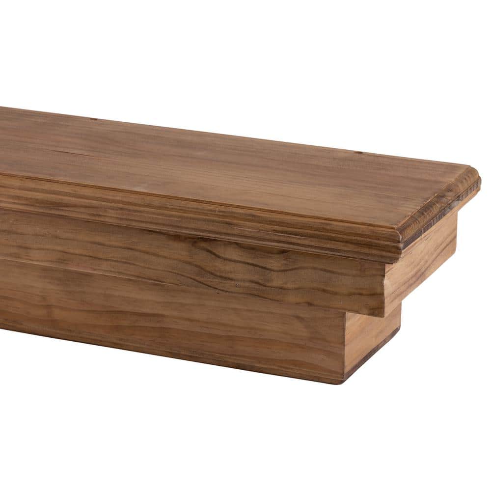 Aged Oak Traditional Wall Mantel Shelf with Lacquer Finish