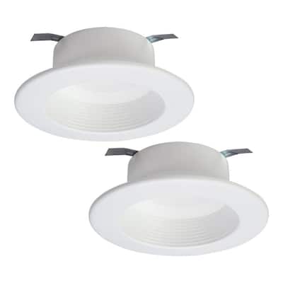 RL 4 in. 2700K to 5000K White Integrated LED Recessed Ceiling Light Retrofit Trim with Selectable CCT (2-Pack)