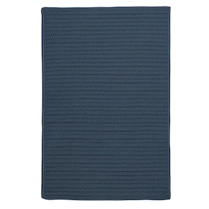 Simply Home Lake Blue 2 ft. x 4 ft. Solid Indoor/Outdoor Area Rug