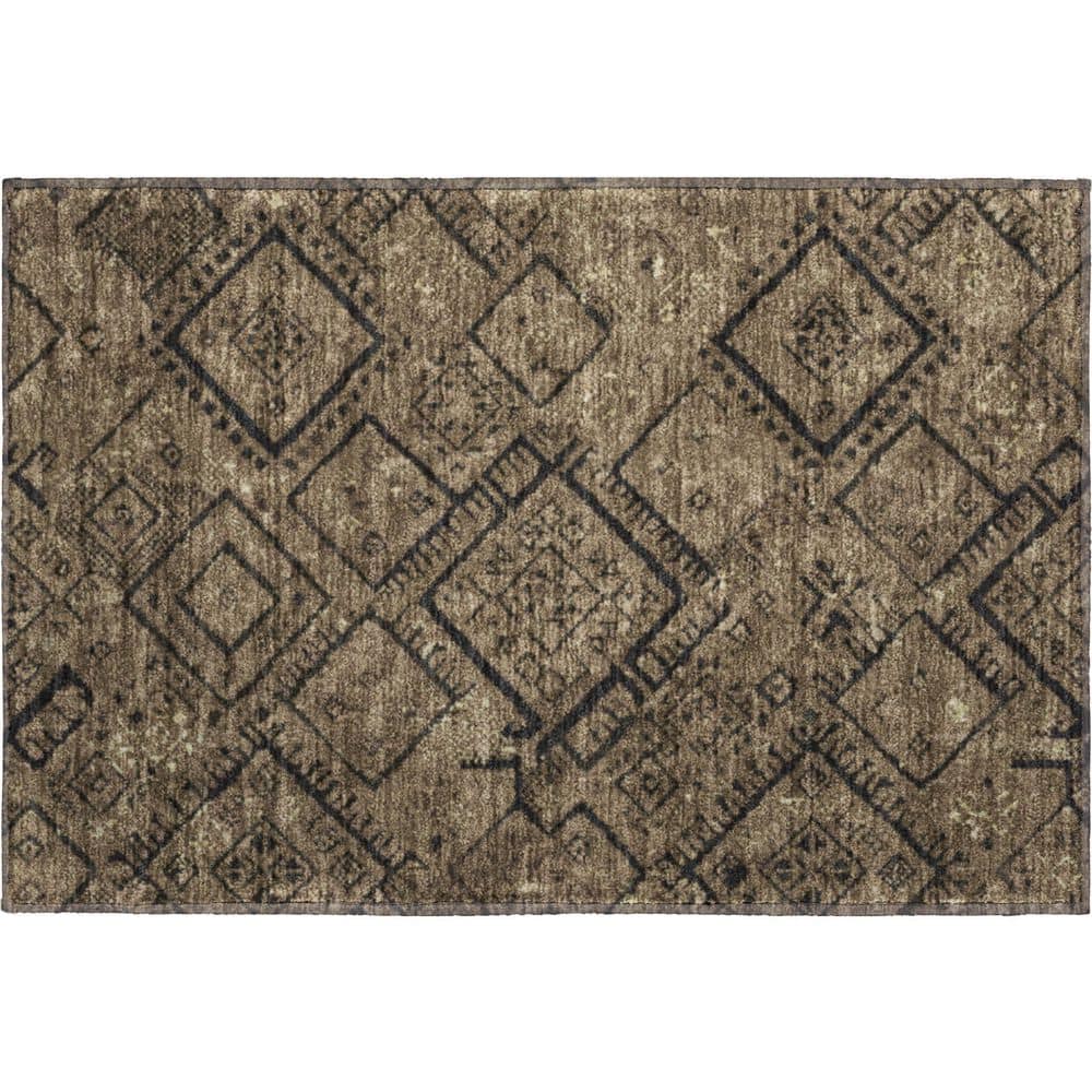Mayfield Premium Machine Washable Abstract AMF2470 Chocolate 3 ft. x 4 ft. Area Rug price history on PriceWatchPro